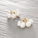 Kolczyki kółka z kulkami emaliowanymi na perłowo. MGLISTY PORANEK