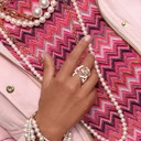 Regulowany pierścionek a la koralowiec z cyrkoniami. ŚWIATŁO OCEANU