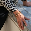 Emaliowna bransoletka z dwiema głowami jaguarów. LUIZA