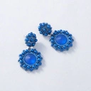 Srebrzone kolczyki kwiaty w soczystym niebieskim. FIORI AZZURRI