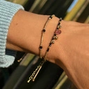 Bransoletka z paciorków Miyuki, z akcentami z onyksu. PROWANSJA SNÓW