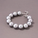 Bransoletka ze srebrnych szklanych pereł Majorka. KSIĘŻYCOWA NOC