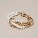 Podwójna bransoletka ze złotym łańcuchem i perłami. ZAWSZE BLISKO