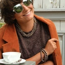 Naszyjnik ze szklanych pereł Majorka w kolorze mokka. KAWA Z CZEKOLADĄ