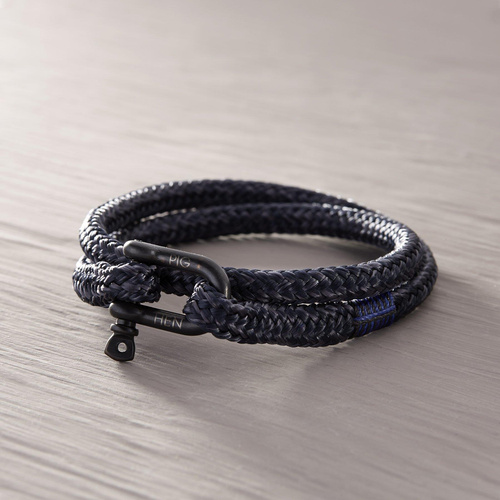 CABO VERDE. Pulsera azul oscuro con grillete