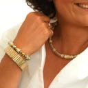 Bransoletka z posrebrzanych i pozłacanych elementów. PLACE VENDOME