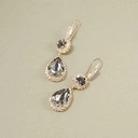 Ekskluzywne pozłacane kolczyki z kryształami. PARYSKI LOOK