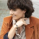 Złota bransoletka z ekoskórą z włosiem à la zebra. SŁOŃCE AFRYKI