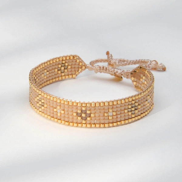 Wąska bransoletka ręcznie tkana z paciorków Miyuki. ALLURE