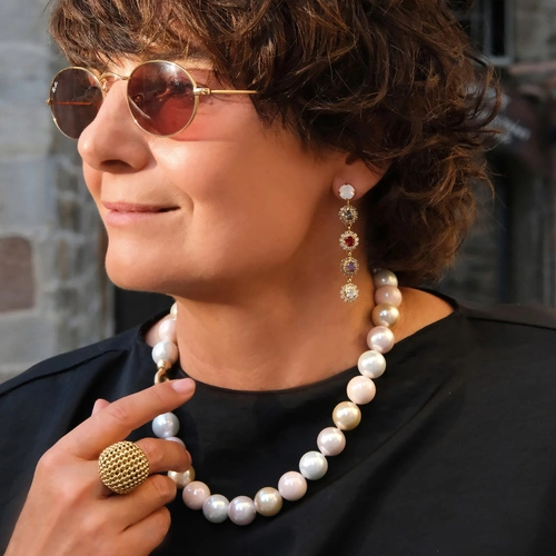 Duzy ażurowy pozłacany pierścień w stylu vintage. MOJA SYGNATURA