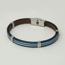 Męska bransoletka ze skóry ze stalowymi elementami. WIKINGOWA DUSZA