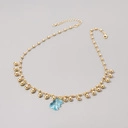 Złocony naszyjnik na łańcuszku z błękitnym misiem. a la żelek. BLUE BEARY