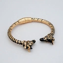 Pozłacana bransoletka z głowami zebr z cyrkoniami. MAŁE ZEBRANIE