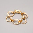 Złocona bransoletka z grubych podwójnych ogniw. BONA FORZA