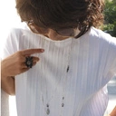 Delikatny srebrny naszyjnik z cyrkoniami i kryształem. WIOSNA W DANII