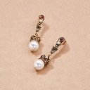 Kolczyki wiszące z granatami, cyrkoniami i perłami. SANTA MARIA DEL FIORE