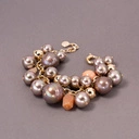 Bransoletka ze szklanymi perłami w odcieniach mokka. KAWOWA KIŚĆ