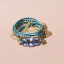 Bransoletka z turkusowego rzemyka z kryształami. TĘTNO TEL AWIWU