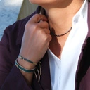 Morsko-złota bransoletka z paciorków Miyuki z dekorem. ALICIA