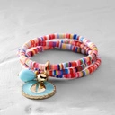 Bransoletka z turkusową zawieszką, bardzo kolorowa. PANI CZARODZIEJKA