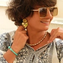 Sztywna otwarta bransoletka z dwiema głowami panter. MIŁO CIĘ WIDZIEĆ