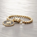 Bransoletka na łańcuszku z okrągłą czarną zawieszką. MOTYW SERCA