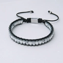 Bransoletka z kamieni Howlite i dysków z hematytu. APACZ