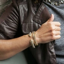 Krótki pozłacany naszyjnik z szarymi kryształami. MARTINI