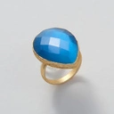 Regulowany pierścień z ciemnobłękitnym kryształem. WSPOMNIENIE OCEANU