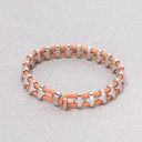 Bransoletka męska ze stali z pomarańczową linką. NA REJACH