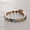 Bransoletka złocona różowym złotem z kryształami. JASNE CHWILE