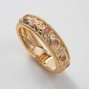 Pozłacana bransoletka z brązową emalią i cyrkoniami. DWORSKIE UCIECHY