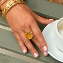 Pozłacana bransoletka z brązową emalią i cyrkoniami. DWORSKIE UCIECHY