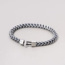 Bransoletka męska ze stali i czarnej linki żeglarskiej. PRAWY HALS