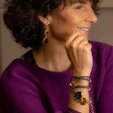 Skórzana bransoletka z kryształem i zawieszką sercem. ELIZABETH