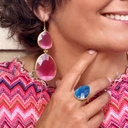 Regulowany pierścień z ciemnobłękitnym kryształem. WSPOMNIENIE OCEANU