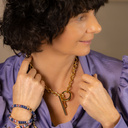 ESPERANZA EN NOSOTROS. Pulsera azul marino con cristales