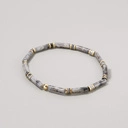 Bransoletka męska z naturalnego kamienia i stali szlachetnej. MOCNE UDERZENIE