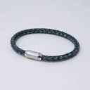 Bransoletka z rzemienia z biało-niebieskimi wstawkami. MORSKIE OPOWIEŚCI