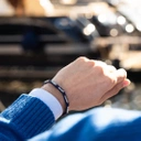 Bransoletka z polerowanych koralików z lawy wulkanicznej. WULKAN STYLU