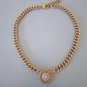 Złocony naszyjnik z zawieszką z rozetą z cyrkonii. GIANO