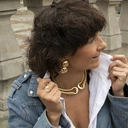 Prosty choker łańcuchowy, kostka w wersji złoconej. TO ROZUMIEM