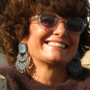 Złocone kolczyki z błękinym matowym kryształem. WENECKA MGIEŁKA