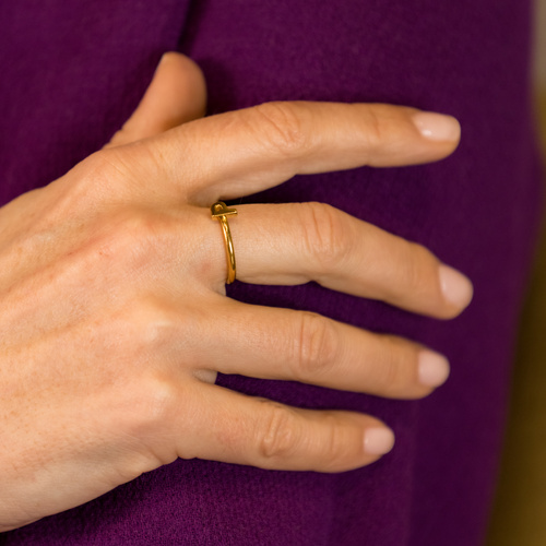 P - Paulina. Pierścionek z literką P