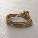 Podwójna bransoletka z koralików, brązowo - złota. KORONKA MIEJSKA