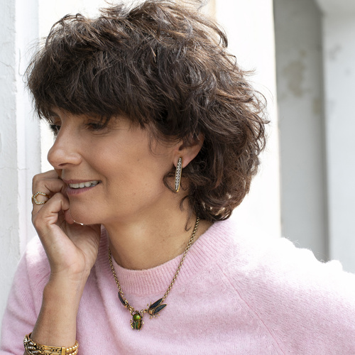 Pulsera sobredorada con cristales