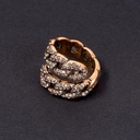 Złocony pierścionek z ogniwami wysadzanymi kryształkami. SEKRETNY OGRÓD