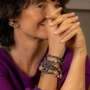 Złocone kolczyki wachlarze z koralikami i kryształami. SŁOŃCE I OCEAN