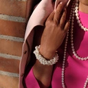 Pięciorzędowa bransoletka ze szklanych pereł Majorka. SPLECIONE UCZUCIA