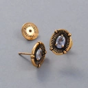 Pozłacane kolczyki sztyfty z jasnym kryształkiem. POŁYSK